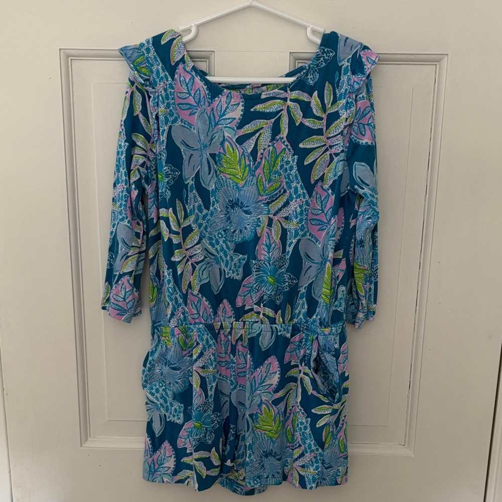 Lilly Pulitzer Kids Romper - Blue and Pink Floral